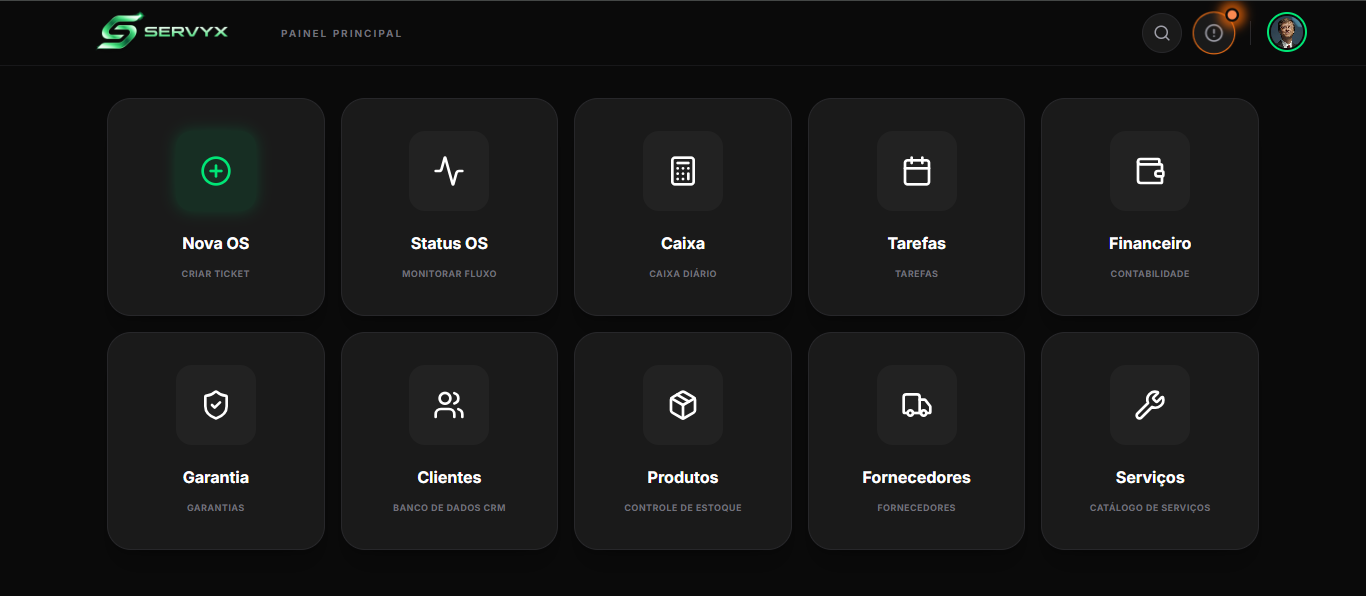 Servyx no Desktop